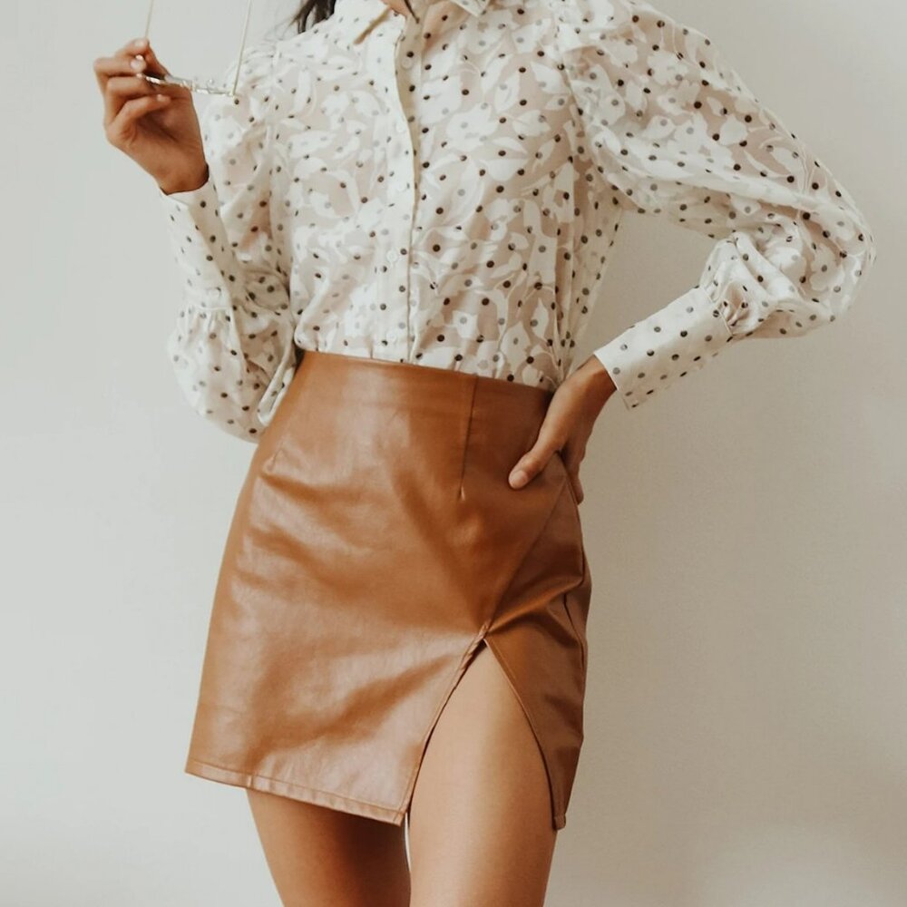 Lulu’s Walk the Walk Skirt – Women’s XS, Chic Vegan Leather